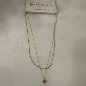 Kendra ScottGold Necklace with Pink Gem